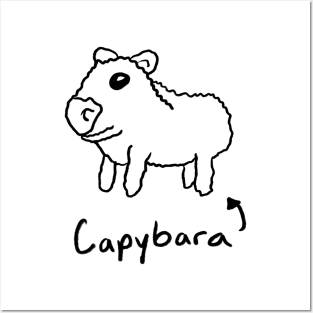 Crappy Capybara Drawing Posters and Art